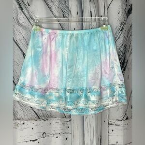 Furst Of A Kind Tie Dye Mini Slip Lace Trim OS